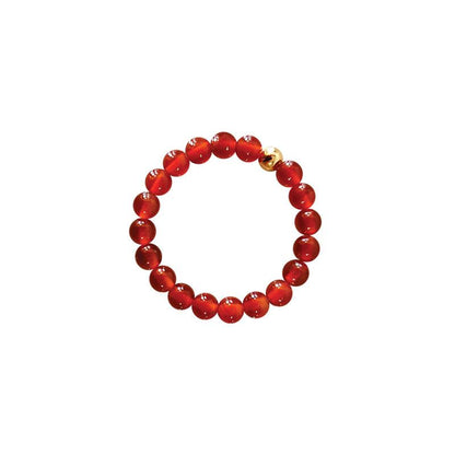 Bague perles Cornaline chauffée Brésil A (boules 3mm) - La Boite à Cailloux