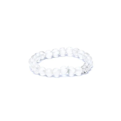 Bague perles cristal de roche Brésil A (boules 3mm) - La Boite à Cailloux