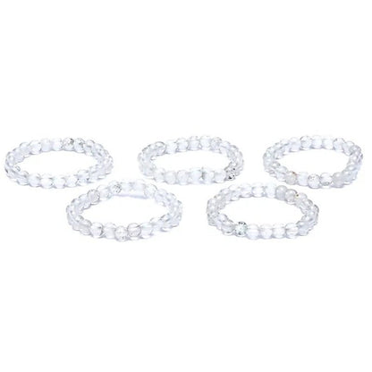 Bague perles cristal de roche Brésil A (boules 3mm) - La Boite à Cailloux