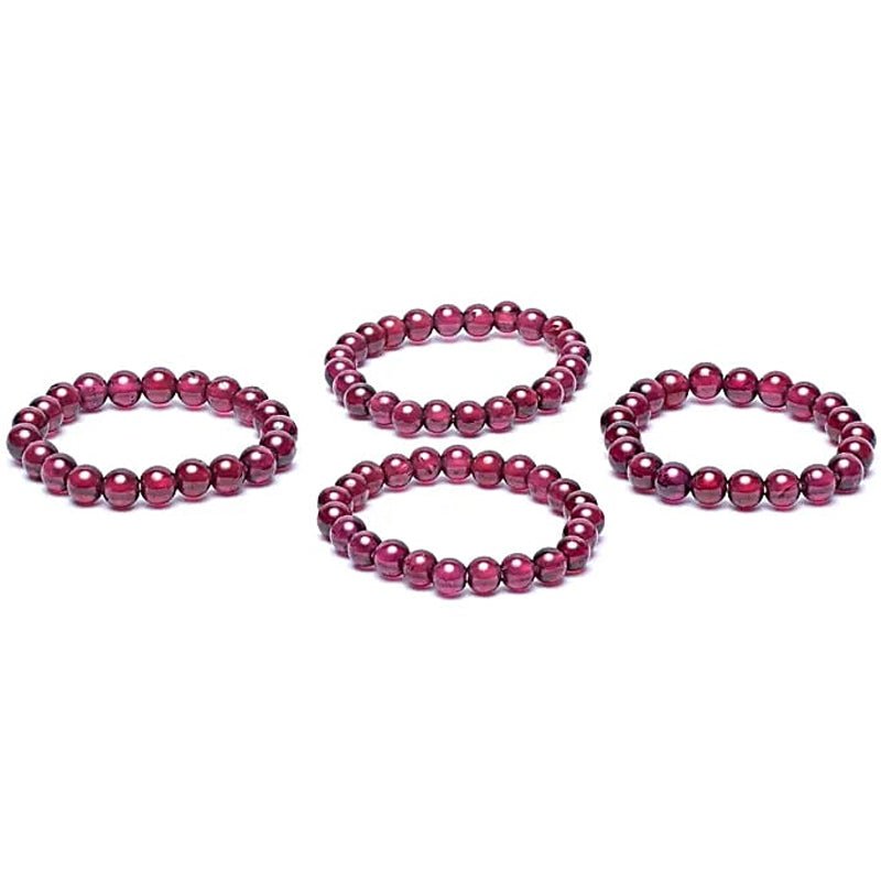 Bague perles grenat rouge almandin Inde A (boules 3mm) - La Boite à Cailloux