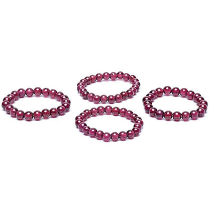 Bague perles grenat rouge almandin Inde A (boules 3mm) - La Boite à Cailloux