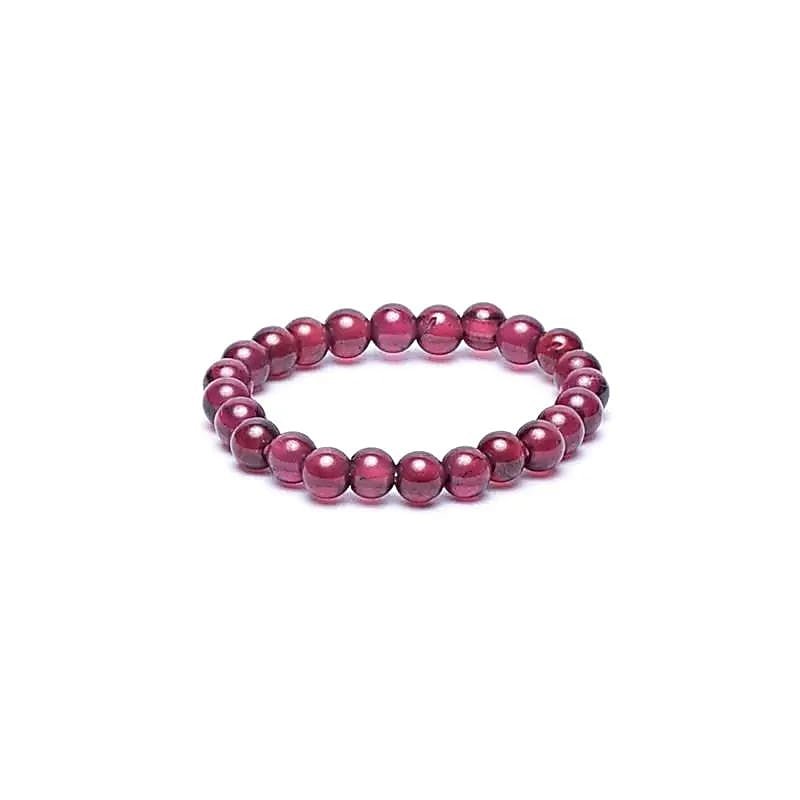 Bague perles grenat rouge almandin Inde A (boules 3mm) - La Boite à Cailloux