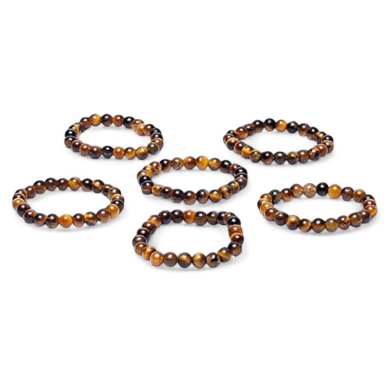 Bague perles Oeil de tigre Afrique du Sud A (boules 3mm) - La Boite à Cailloux