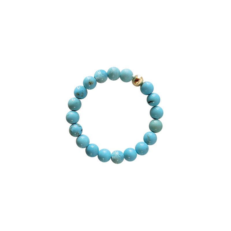 Bague perles Turquenite Chine A (boules 3mm) - La Boite à Cailloux