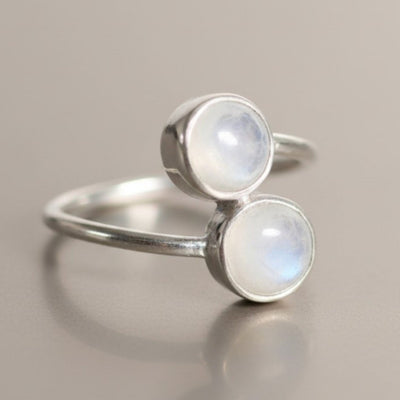 Bague Pierre de lune arc en ciel (Péristérite) Inde AA argent 925