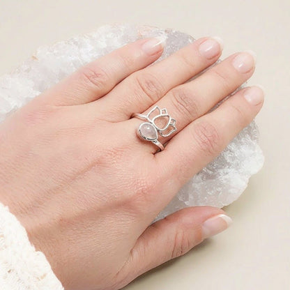 Bague quartz rose Brésil AA argent 925 - La Boite à Cailloux