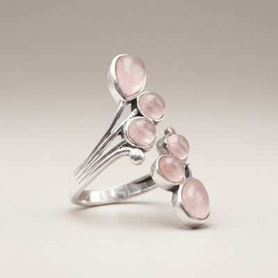 Bague quartz rose Brésil AA argent 925