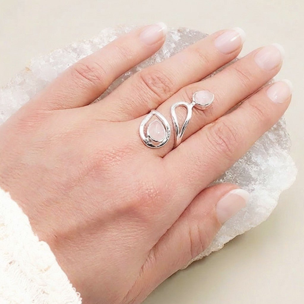 Bague quartz rose Brésil AA argent 925 - La Boite à Cailloux
