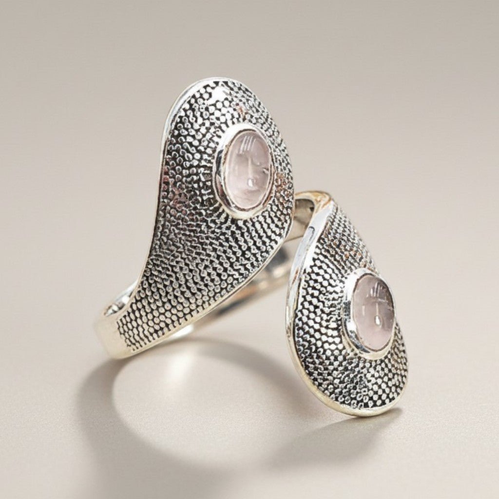 Bague quartz rose Brésil AA argent 925 - La Boite à Cailloux