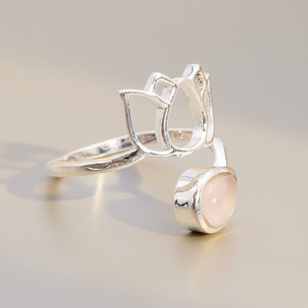 Bague quartz rose Brésil AA argent 925 - La Boite à Cailloux