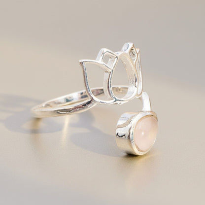 Bague quartz rose Brésil AA argent 925 - La Boite à Cailloux