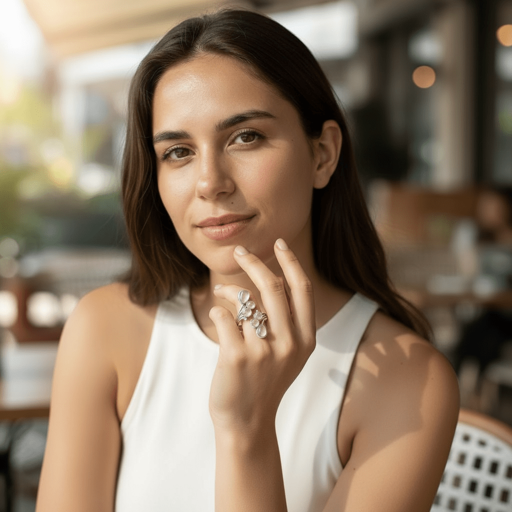 Bague quartz rose Brésil AA argent 925 - La Boite à Cailloux
