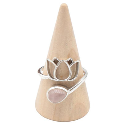 Bague quartz rose Brésil AA argent 925 - La Boite à Cailloux