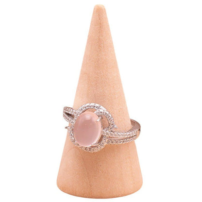 Bague quartz rose Madagascar AAA argent 925 Rhodié - La Boite à Cailloux