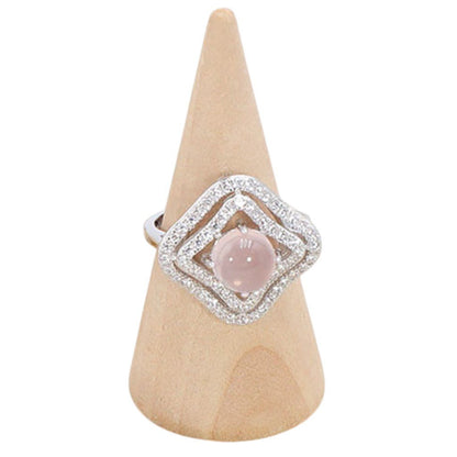Bague quartz rose Madagascar AAA argent 925 Rhodié - La Boite à Cailloux