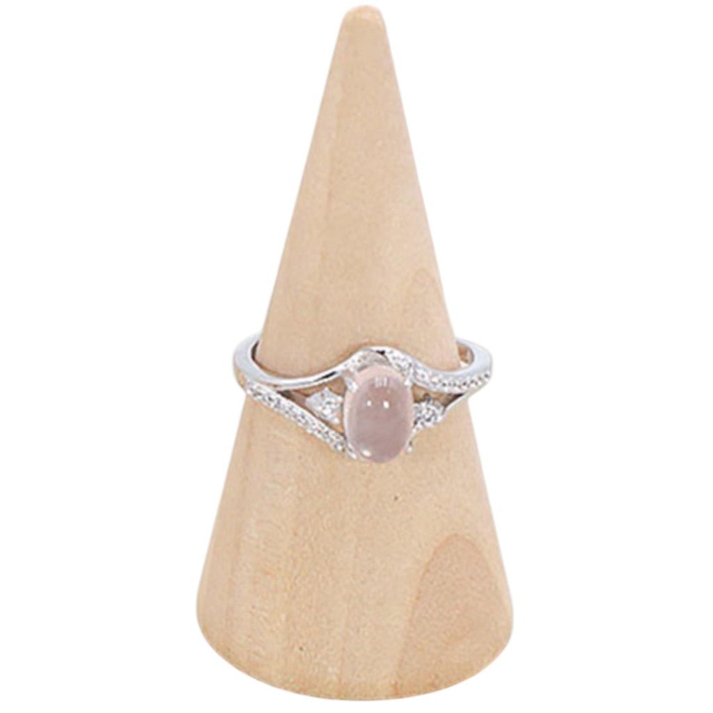 Bague quartz rose Madagascar AAA argent 925 Rhodié - La Boite à Cailloux
