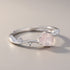 Bague quartz rose Madagascar AAA argent 925 Rhodié - La Boite à Cailloux