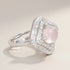 Bague quartz rose Madagascar AAA argent 925 Rhodié - La Boite à Cailloux