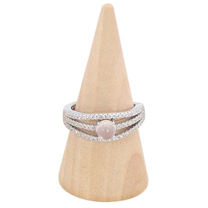Bague quartz rose Madagascar AAA argent 925 Rhodié - La Boite à Cailloux