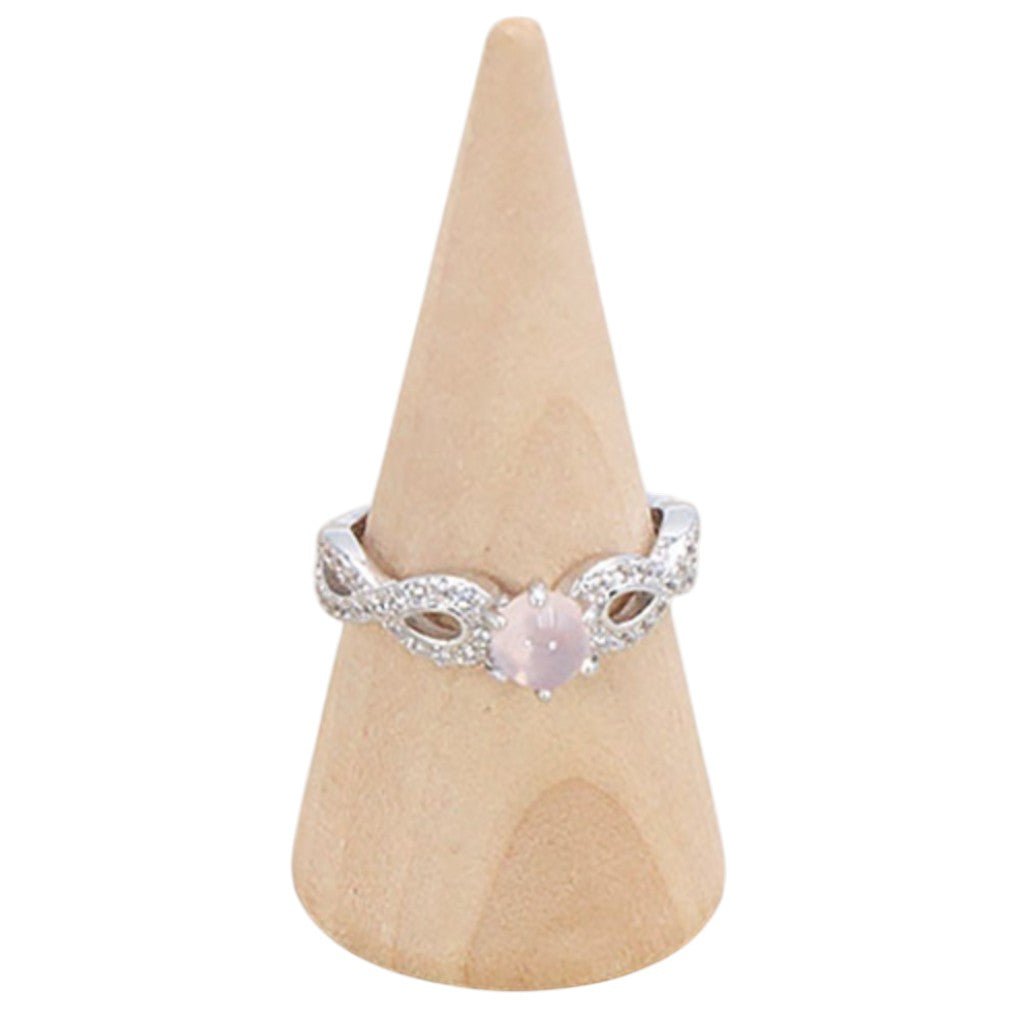 Bague quartz rose Madagascar AAA argent 925 Rhodié - La Boite à Cailloux