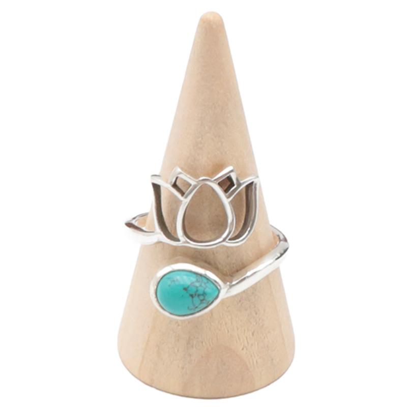 Bague Turquoise Chine AA argent 925 - La Boite à Cailloux
