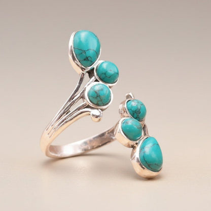 Bague Turquoise Chine AA argent 925 - La Boite à Cailloux