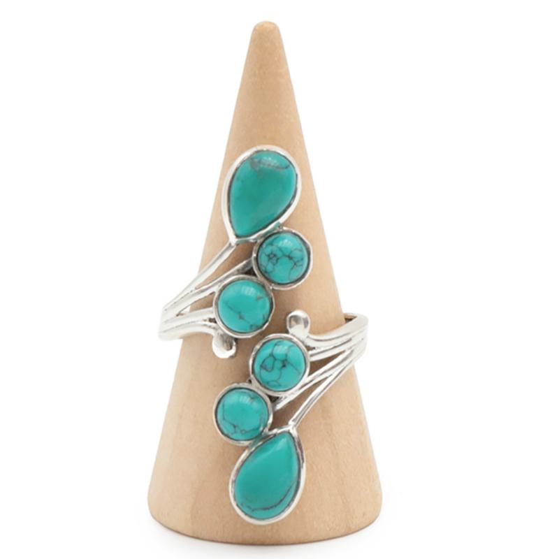 Bague Turquoise Chine AA argent 925 - La Boite à Cailloux