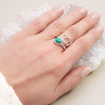 Bague Turquoise Chine AA argent 925 - La Boite à Cailloux