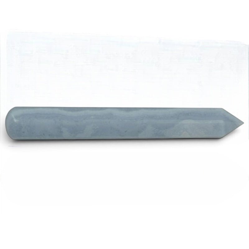 Baton de massage calcédoine bleue Namibie AA - La Boite à Cailloux