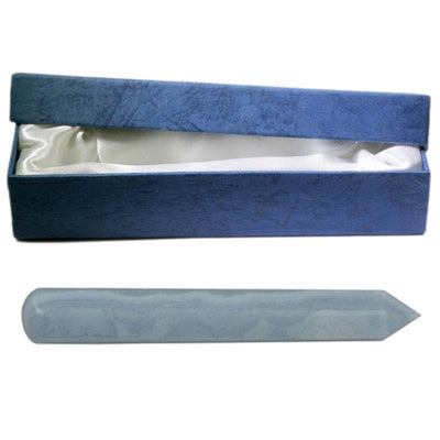 Namibian Blue Chalcedony Massage Stick AA + Storage Box