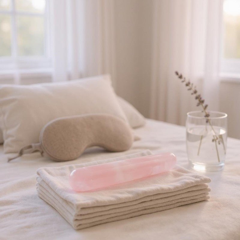 Baton de massage quartz rose Brésil A - La Boite à Cailloux