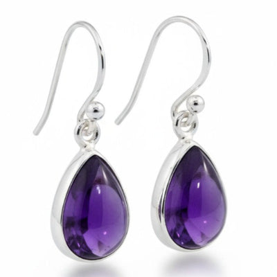 AAA Brazil Amethyst Drop Earrings 925 Silver