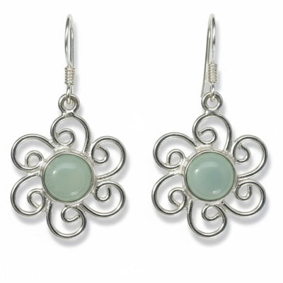 Pendientes de apatita verde plata 925