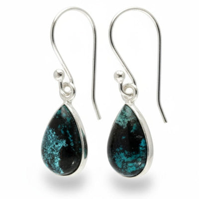 Boucles d'oreilles chrysocolle Pérou A argent 925