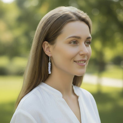 Boucles d'oreilles iolite ou cordierite Inde AAA argent 925