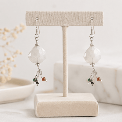 Boucles d'oreilles multipierres AA argent 925