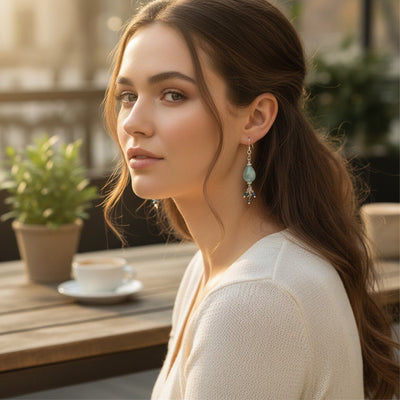 Boucles d'oreilles multipierres AA argent 925