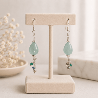 Boucles d'oreilles multipierres AA argent 925