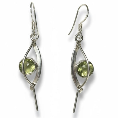Boucles d'oreilles péridot Etats-Unis AA argent 925