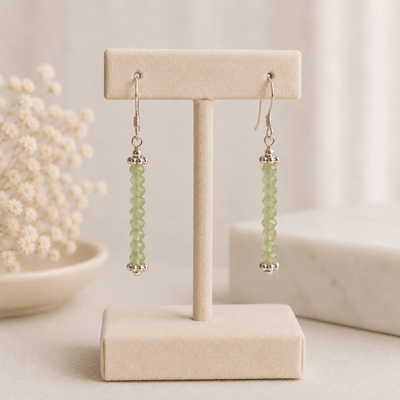 Boucles d'oreilles péridot Inde AA argent 925