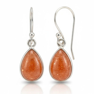 Pendientes extra de piedra de sol facetada de plata 925