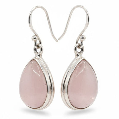 Pendientes colgantes de plata 925 con cuarzo rosa