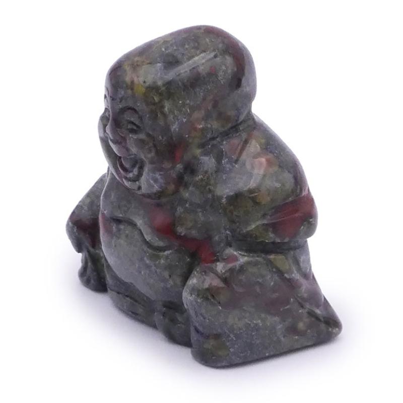 Bouddha jaspe sang de dragon A - 50mm - La Boite à Cailloux