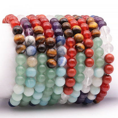 Bracelet 7 chakras AB (boules 7 - 8mm) - La Boite à Cailloux