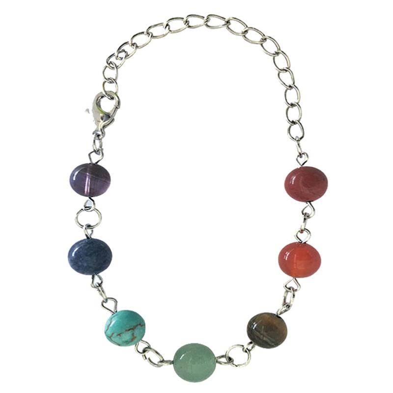 Bracelet 7 chakras acier - La Boite à Cailloux