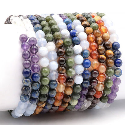 Bracelet 7 chakras modèle 4 A (boules 5 - 6mm) - La Boite à Cailloux