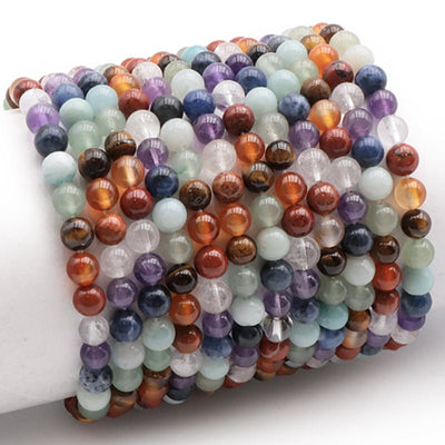 Bracelet 7 chakras multicolore AB (boules 5-6mm)
