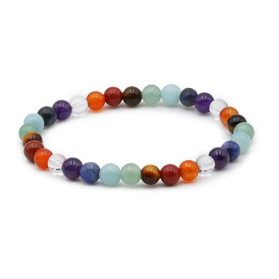 Bracelet 7 chakras multicolore AB (boules 5-6mm)
