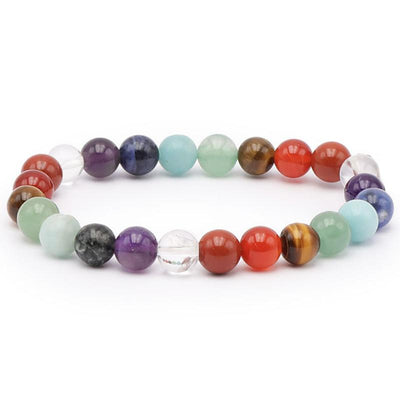 Bracelet 7 chakras multicolore AB (boules 7-8mm)