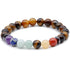 Bracelet 7 chakras oeil de tigre A (boules 7 - 8mm) - La Boite à Cailloux